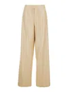 Federica Tosi Tech Fabric Beige Pants With All-over Applied Sequins