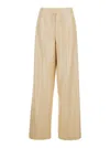 Federica Tosi Tech Fabric Beige Pants With All-over Applied Sequins In Neutrals