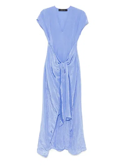 Federica Tosi Textured-finish Maxi Dress In Blue
