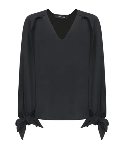 FEDERICA TOSI TIE-CUFF V-NECK TOP