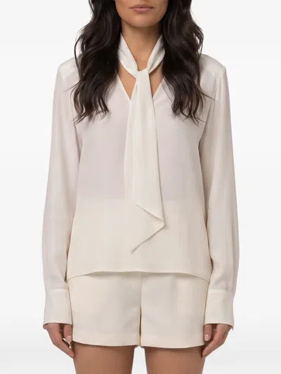 Federica Tosi V Neck Top And Scarf Detail In White