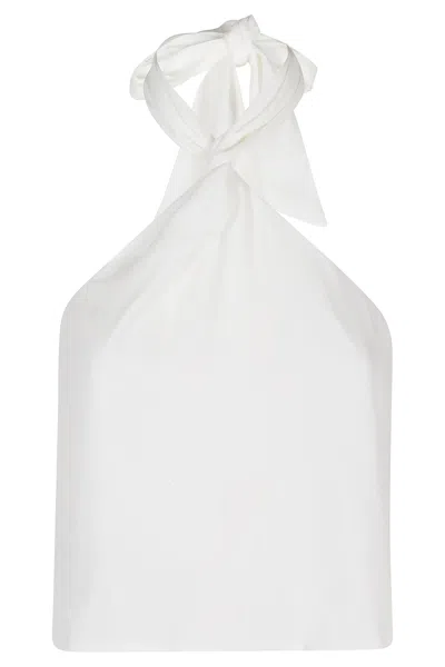 Federica Tosi Top Con Torcion Crepe De Chine In White