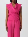 Federica Tosi Shoulder Pad Tank Top In Fuchsia