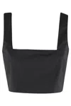 Shop Federica Tosi Top Scollo Quadrato Tela Para In Nero