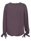 Federica Tosi Ballon-sleeve Cut-out Blouse In Purple