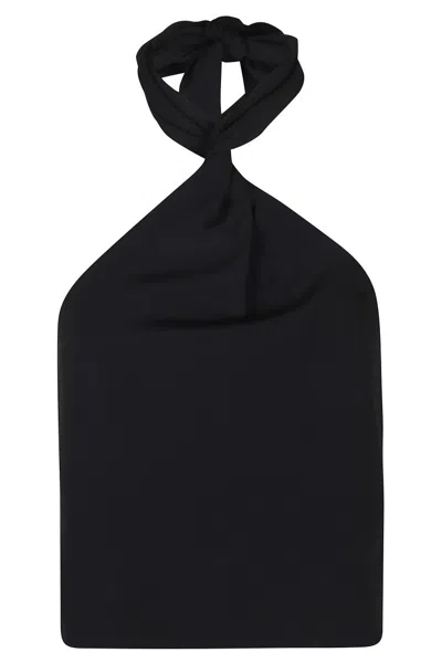 FEDERICA TOSI TORCION TOP - BLACK