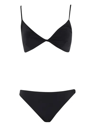 Federica Tosi Torcion Twist-detail Bikini In Nero