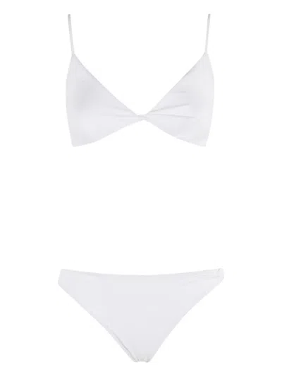 Federica Tosi Torcion Twist-detail Bikini In Bianco