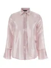 FEDERICA TOSI PINK SHIRT WITH SEQUINS IN TECHNO FABRIC WOMAN