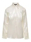 FEDERICA TOSI CREAM SHIRT WITH SEQUINS ALL OVER IN TECHNO FABRIC WOMAN