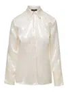 FEDERICA TOSI CREAM SHIRT WITH SEQUINS ALL OVER IN TECHNO FABRIC WOMAN