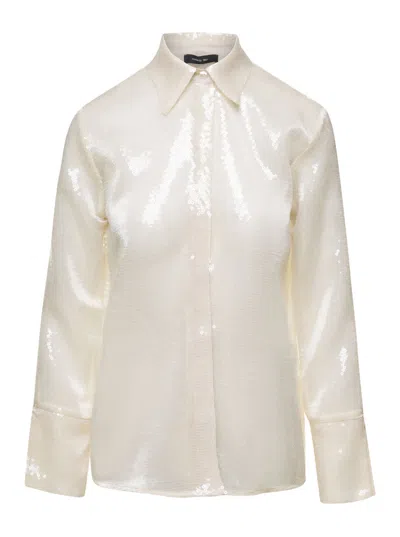Federica Tosi Transparent Sequin Shirt In White