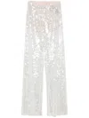 Federica Tosi Wide-leg Trousers With Shimmering Sequin Detailing In White