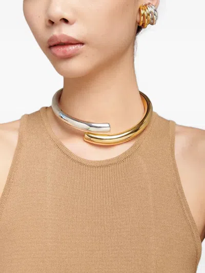 Federica Tosi Tube Hinge Choker Necklace In Gold