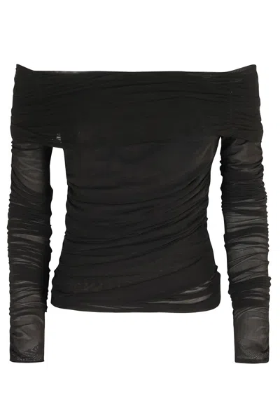 Federica Tosi Tulle Sweater In Brown