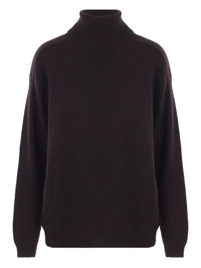 Federica Tosi Turtleneck Cutout Sweater In Burgundy