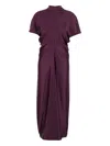 Federica Tosi Eggplant Long Dress With High Neck In Purple