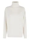 Federica Tosi Turtleneck Ribbed Sweater In White