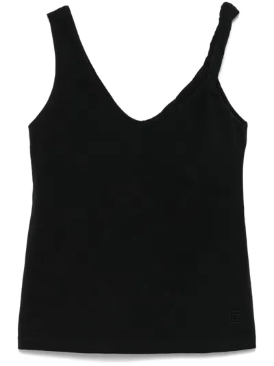 Federica Tosi Twist-detail Top In Black