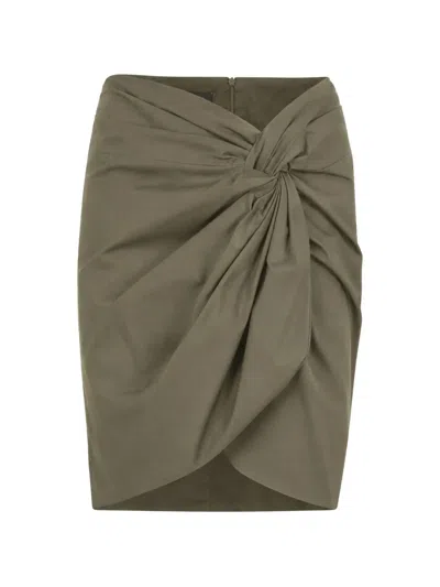 Federica Tosi Twist-detail Mini Skirt In Green