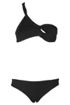 Federica Tosi Twisted Bandeau Black Bikini In Black