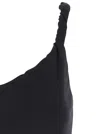 Federica Tosi Black Top With Curled Shoulder Strap In Black