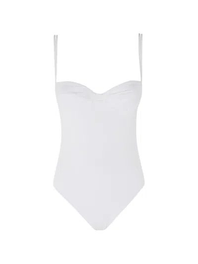 Federica Tosi Underwired Sweetheart Swimsuit In White