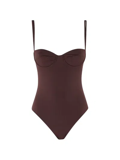 Federica Tosi Underwired Swimsuit In Burgundy