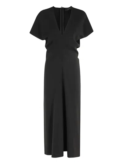 FEDERICA TOSI V-NECK SHORT-SLEEVE MIDI DRESS