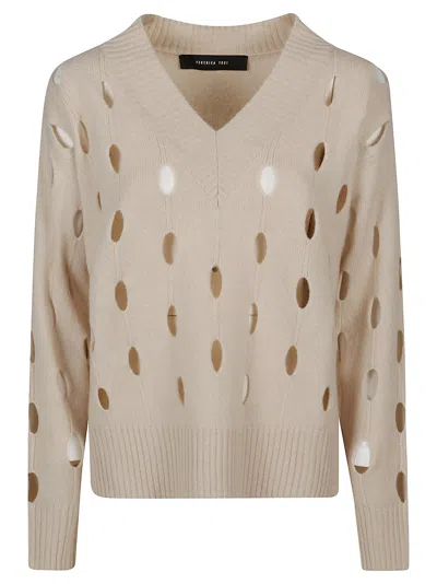 Federica Tosi V Neck Sweater In Panna