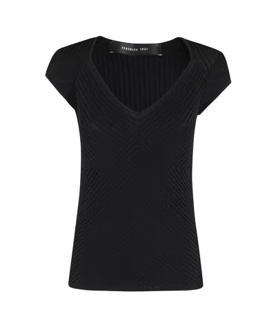 Federica Tosi V-neck T-shirt In Black
