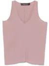 Federica Tosi Asymmetric V-neck Sleeveless Top In Multicolor