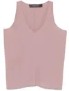 Federica Tosi Asymmetric V-neck Sleeveless Top In Multicolor