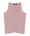 Federica Tosi Asymmetric V-neck Sleeveless Top In Nude