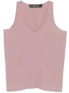 Federica Tosi Asymmetric V-neck Sleeveless Top In Pink
