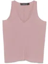 Federica Tosi Asymmetric V-neck Sleeveless Top In Pink & Purple