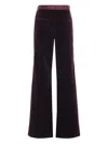 Federica Tosi Pantalone Tasche A Filetto Velluto Pontoglio Trousers Bordeaux In Red
