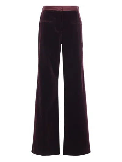 Federica Tosi Pantalone Tasche A Filetto Velluto Pontoglio Trousers Bordeaux In Burgundy