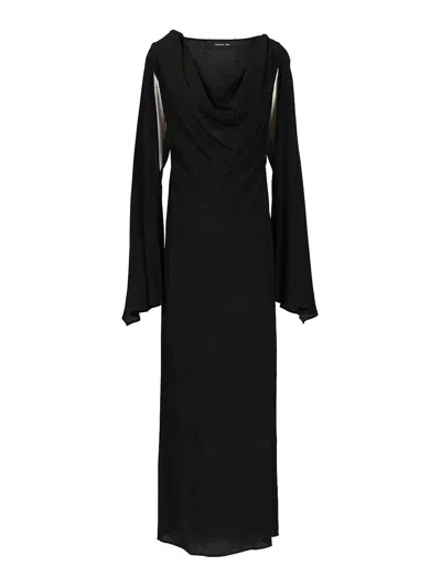 Federica Tosi Long Draped Dress In Black