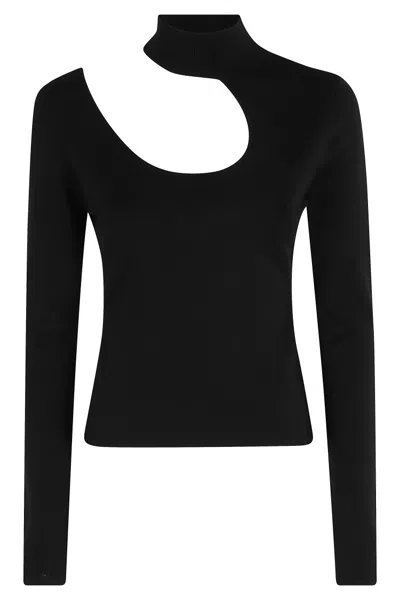 Federica Tosi Viscose Cut Jumper In Black