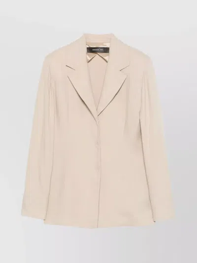 Federica Tosi Viscose Jacket Shirt Shoulder Pads In Brown