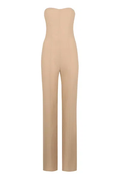 Federica Tosi Viscose Jumpsuit In Beige