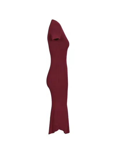 Federica Tosi V-neck Knitted Dress In Red