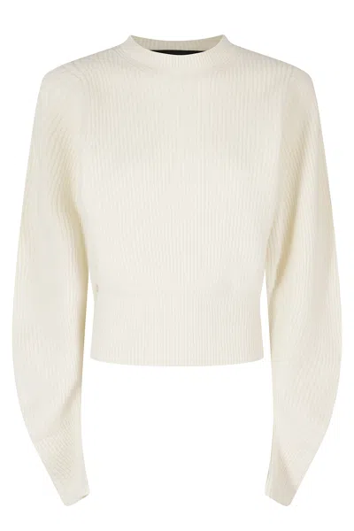 Federica Tosi White Balloon Long Sleeves Wool-blend Sweater