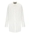 Federica Tosi Embroidered Fringe White Shirt With Leaf Motif In White