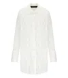 Federica Tosi Embroidered Fringe White Shirt With Leaf Motif In White
