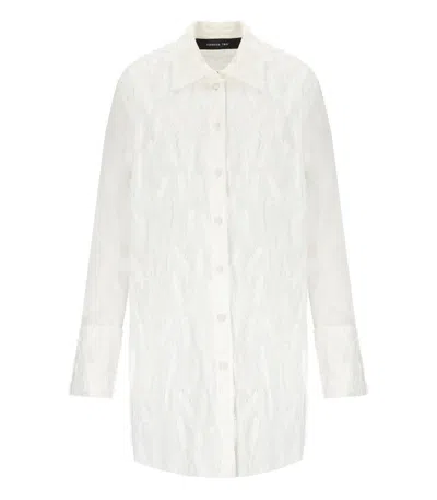 Federica Tosi Leaves Shirt Dress In White