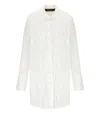 Federica Tosi Embroidered Fringe White Shirt With Leaf Motif