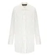 Federica Tosi Embroidered Fringe White Shirt With Leaf Motif In White