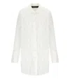 Federica Tosi Embroidered Fringe White Shirt With Leaf Motif